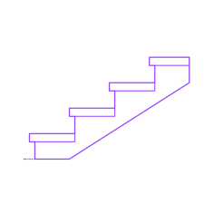 Buildings Stair Treads Risers Profile Open Pair Line Tracing Svg Vector, Free Vectors File